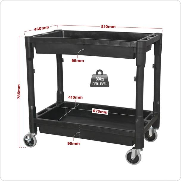 Sealey CX204 │ Composite Heavy-Duty Trolley 2-Level