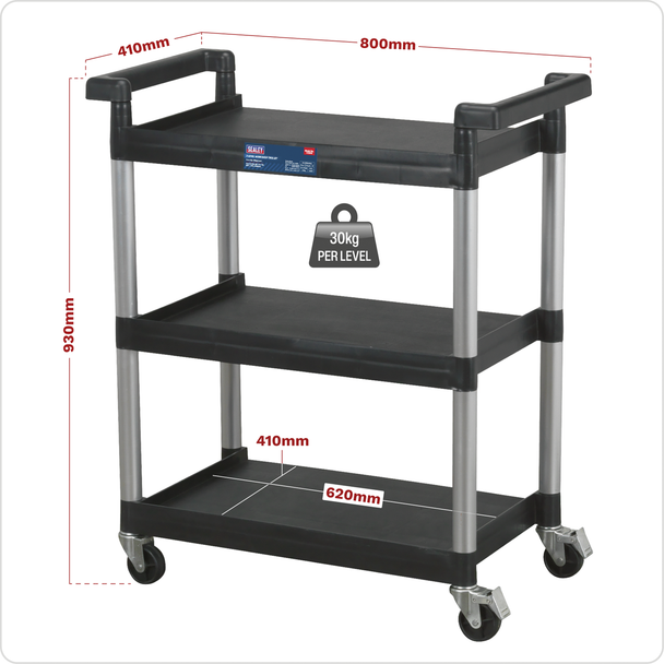 Sealey CX308 │ Workshop Trolley 3-Level
