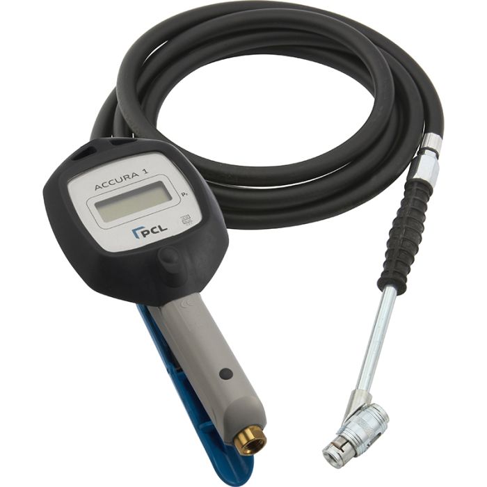 PCL DAC1A06 | ACCURA 1 Tyre Inflator 0-174 psi, 2.7m Hose Twin Clip-on Connector