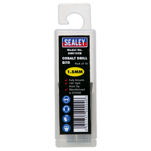 Sealey DB015CB │ HSS Cobalt Fully Ground Drill Bit 1.5mm - Pack of 10