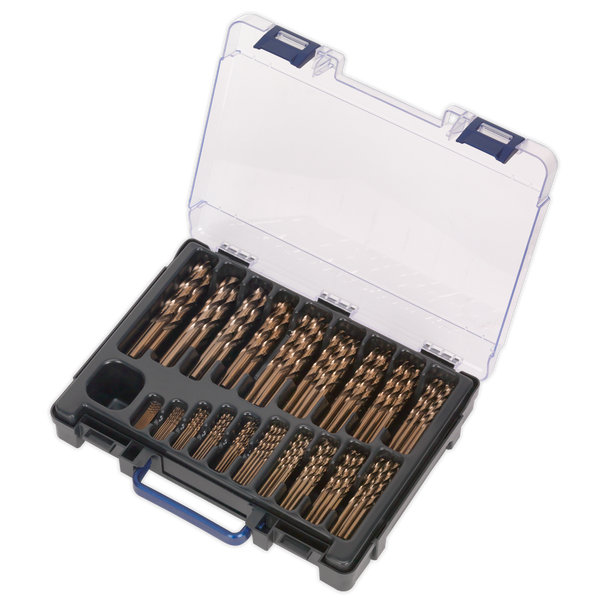 Sealey DBS170CB │ HSS Cobalt Fully Ground Drill Bit Assortment 1-10mm 170pc