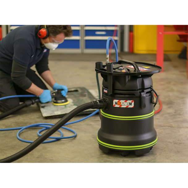 Sealey DFS35M │ M Class Dust-Free Industrial Wet & Dry Vacuum Cleaner 35L with Autostart for Air/Electric Power Tools 1000W/230V