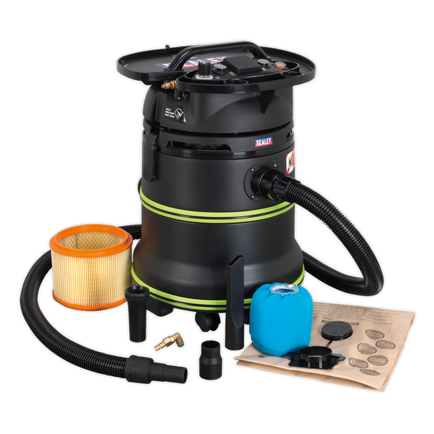 Sealey DFS35M │ M Class Dust-Free Industrial Wet & Dry Vacuum Cleaner 35L with Autostart for Air/Electric Power Tools 1000W/230V