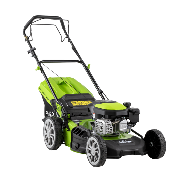 Sealey DG101 │ Dellonda Self-Propelled Petrol Lawnmower Grass Cutter with Height Adjustment & Grass Bag 144cc 18"/46cm 4-Stroke Engine