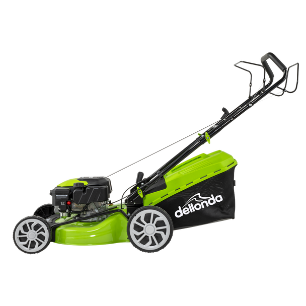 Sealey DG101 │ Dellonda Self-Propelled Petrol Lawnmower Grass Cutter with Height Adjustment & Grass Bag 144cc 18"/46cm 4-Stroke Engine
