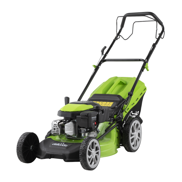 Sealey DG101 │ Dellonda Self-Propelled Petrol Lawnmower Grass Cutter with Height Adjustment & Grass Bag 144cc 18"/46cm 4-Stroke Engine