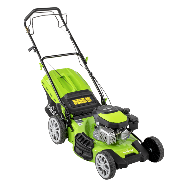 Sealey DG102 │ Dellonda Self-Propelled Petrol Lawnmower Grass Cutter with Height Adjustment & Grass Bag 170cc 20"/51cm 4-Stroke Engine
