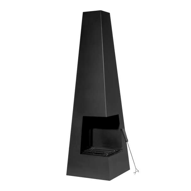 Sealey DG105 │ Dellonda Chiminea, Wood Burner, Heater for Outdoors W45cm x H150cm - Black Steel