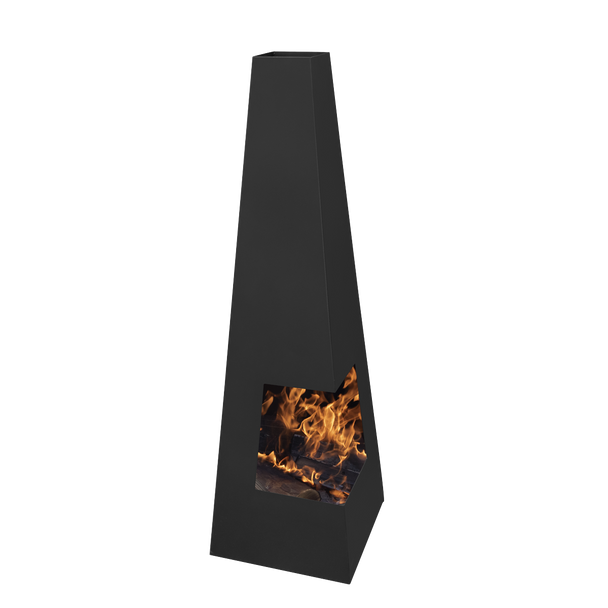 Sealey DG105 │ Dellonda Chiminea, Wood Burner, Heater for Outdoors W45cm x H150cm - Black Steel