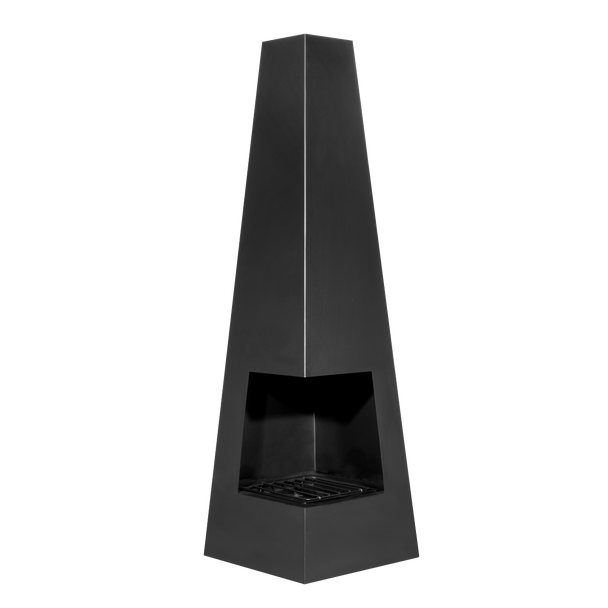 Sealey DG105 │ Dellonda Chiminea, Wood Burner, Heater for Outdoors W45cm x H150cm - Black Steel