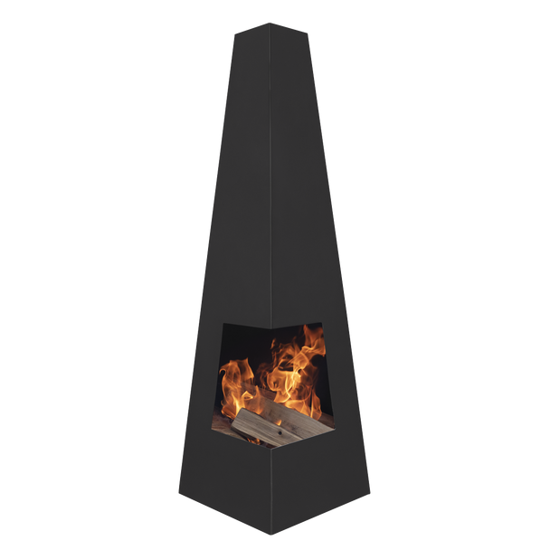 Sealey DG105 │ Dellonda Chiminea, Wood Burner, Heater for Outdoors W45cm x H150cm - Black Steel