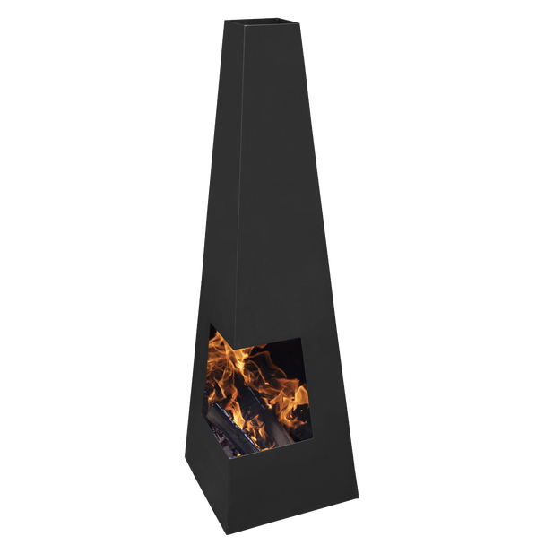 Sealey DG105 │ Dellonda Chiminea, Wood Burner, Heater for Outdoors W45cm x H150cm - Black Steel