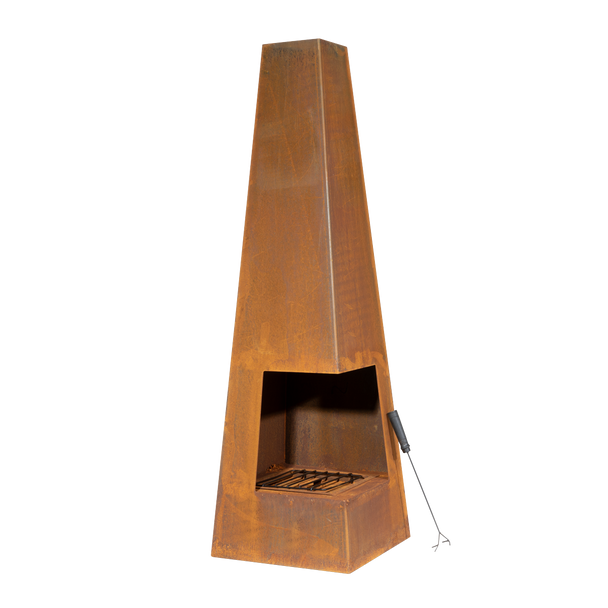 Sealey DG106 │ Dellonda Chiminea, Wood Burner, Heater for Outdoors W45cm x H150cm, Corten Steel