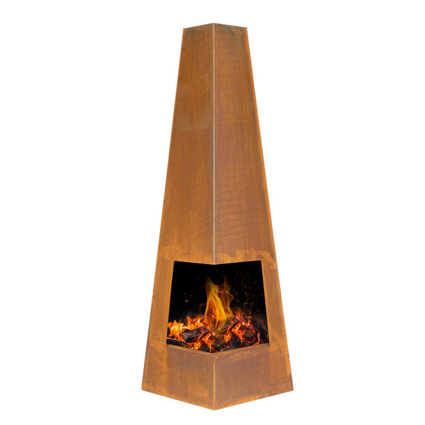 Sealey DG106 │ Dellonda Chiminea, Wood Burner, Heater for Outdoors W45cm x H150cm, Corten Steel