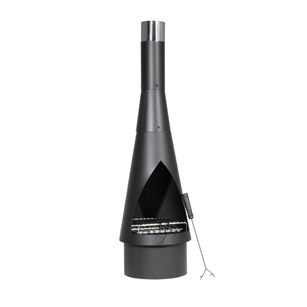 Sealey DG109 │ Dellonda Outdoor Chiminea, Fireplace, Fire Pit, Heater, Durable, Black Steel