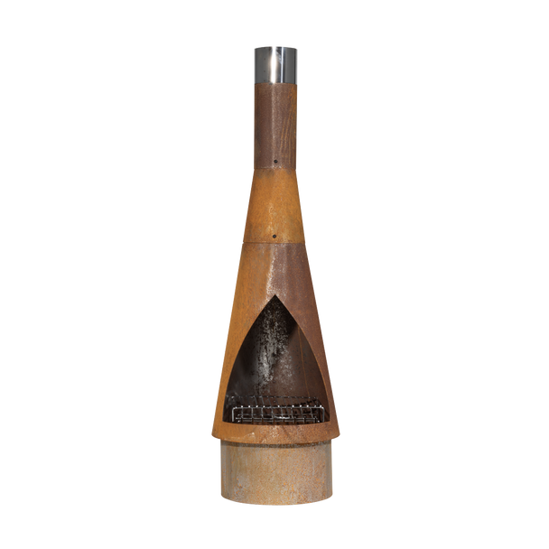 Sealey DG110 │ Dellonda Outdoor/Garden/Patio Conical Chiminea, Fireplace, Fire Pit, Heater, H127cm - Corten Steel