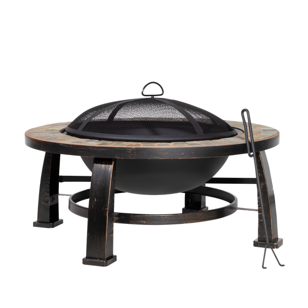 Sealey DG111 │ Dellonda 76cm Deluxe Traditional Style Fire Pit/Fireplace/Outdoor Heater - Slate