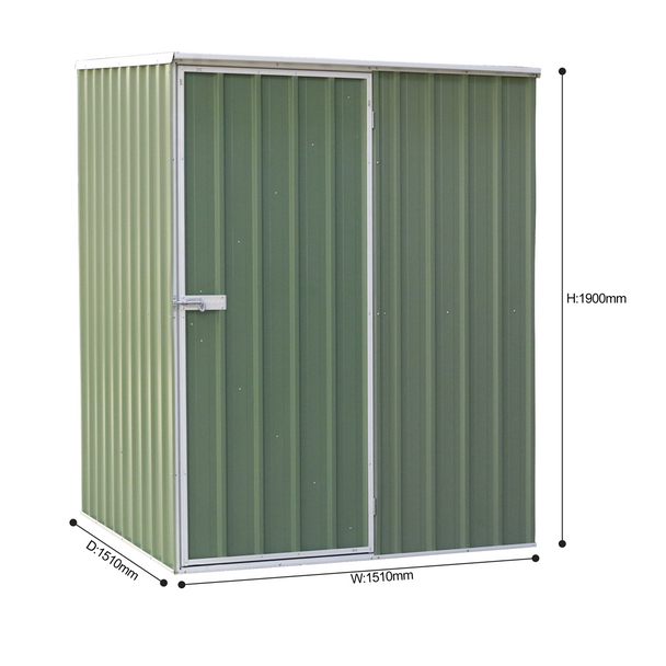 Sealey DG114 │ Dellonda Galvanized Steel Storage Shed with Pent Style Roof 151 x 151 x 200cm - Green