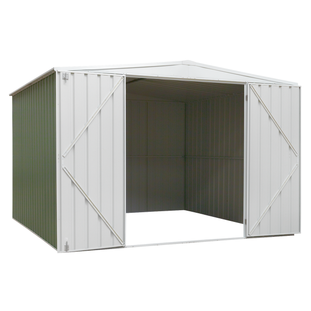 Sealey DG116 │ Dellonda Galvanized Steel Storage Shed with Apex Style Roof 300 x 300 x 220cm - Green