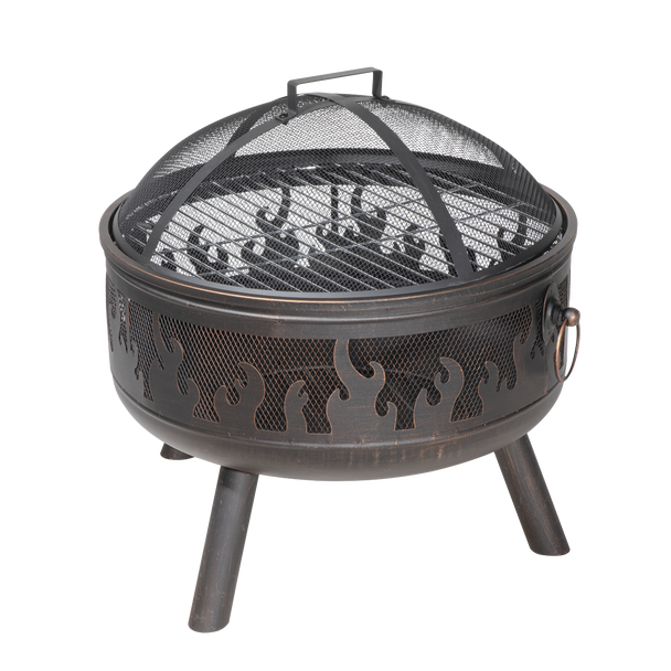 Sealey DG117 │ Dellonda Deluxe Fire Pit Fireplace Outdoor Patio Heater, Cooking Grill & Poker 61cm