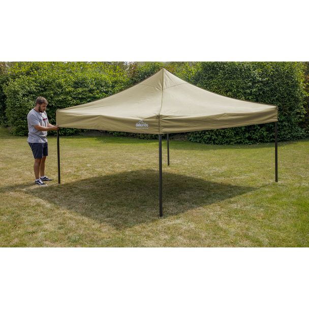 Sealey DG126 │ Dellonda Premium 2x2m Pop-Up Gazebo, Heavy Duty, PVC Coated, Water-Resistant Fabric, Supplied with Carry Bag, Rope, Stakes & Weight Bags - Beige Canopy