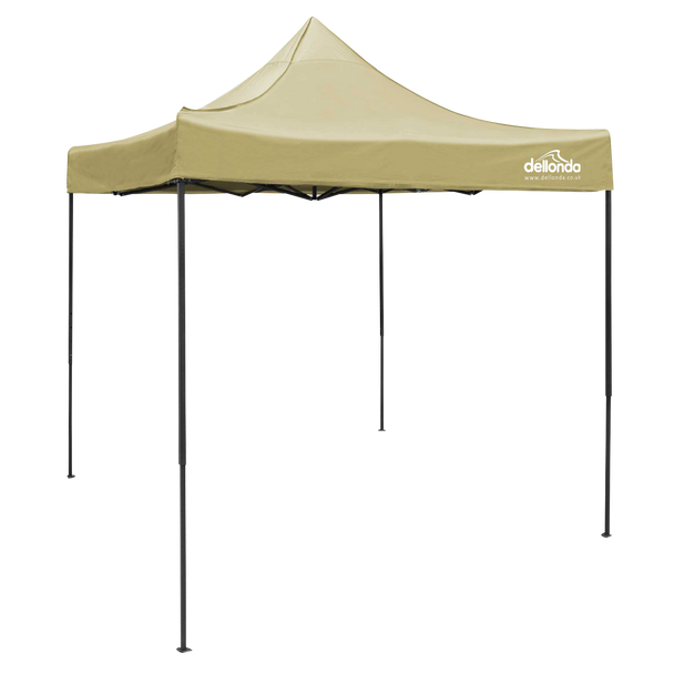 Sealey DG126 │ Dellonda Premium 2x2m Pop-Up Gazebo, Heavy Duty, PVC Coated, Water-Resistant Fabric, Supplied with Carry Bag, Rope, Stakes & Weight Bags - Beige Canopy