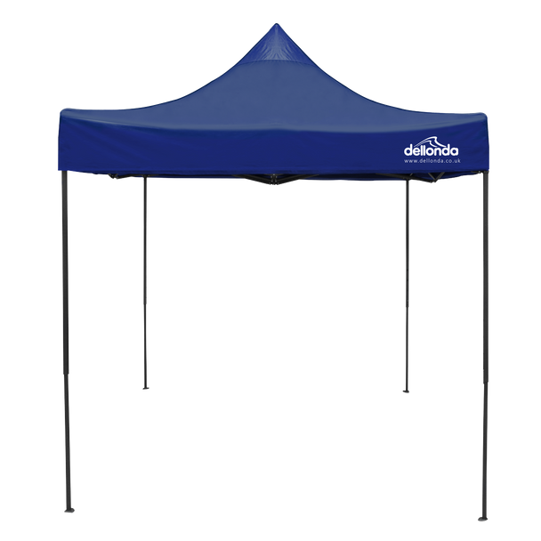 Sealey DG127 │ Dellonda Premium 2x2m Pop-Up Gazebo, Heavy Duty, PVC Coated, Water-Resistant Fabric, Supplied with Carry Bag, Rope, Stakes & Weight Bags - Blue Canopy