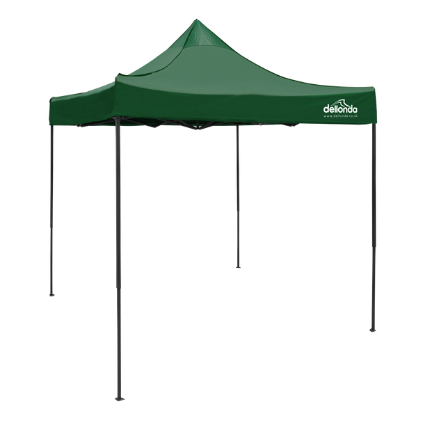 Sealey DG128 │ Dellonda Premium 2 x 2m Pop-Up Gazebo, Heavy Duty, PVC Coated, Water-Resistant Fabric, Supplied with Carry Bag, Rope, Stakes & Weight Bags - Dark Green Canopy