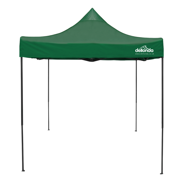 Sealey DG128 │ Dellonda Premium 2 x 2m Pop-Up Gazebo, Heavy Duty, PVC Coated, Water-Resistant Fabric, Supplied with Carry Bag, Rope, Stakes & Weight Bags - Dark Green Canopy