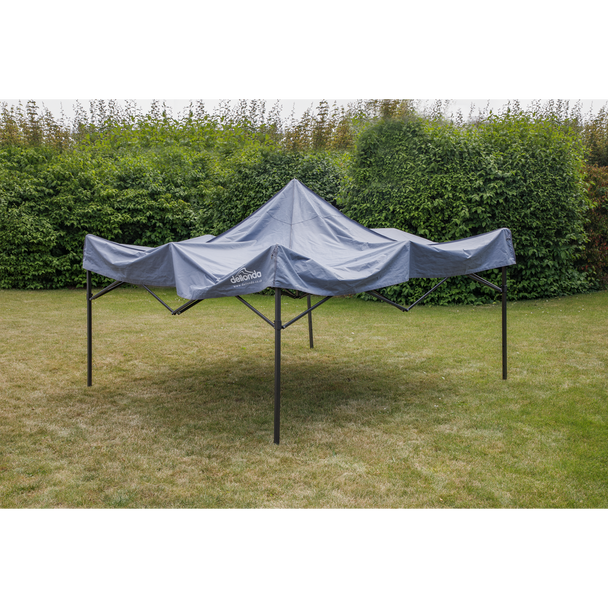 Sealey DG129 │ Dellonda Premium 2 x 2m Pop-Up Gazebo, Heavy Duty, PVC Coated, Water-Resistant Fabric, Supplied with Carry Bag, Rope, Stakes & Weight Bags - Grey Canopy