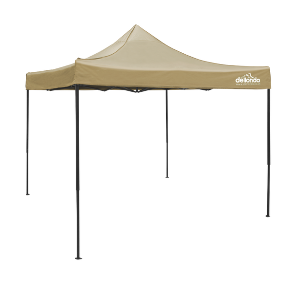 Sealey DG130 │ Dellonda Premium 3 x 3m Pop-Up Gazebo, PVC Coated, Water-Resistant Fabric, Supplied with Carry Bag, Rope, Stakes & Weight Bags - Beige Canopy