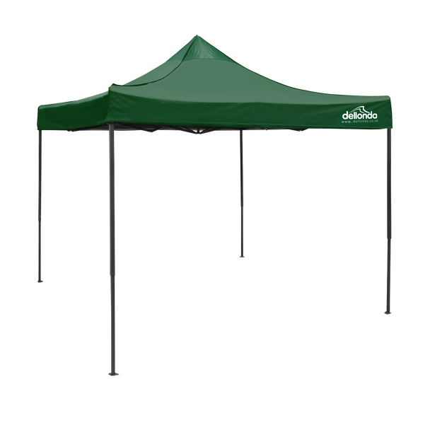 Sealey DG132 │ Dellonda Premium 3 x 3m Pop-Up Gazebo, PVC Coated, Water-Resistant Fabric, Supplied with Carry Bag, Rope, Stakes & Weight Bags - Dark Green Canopy
