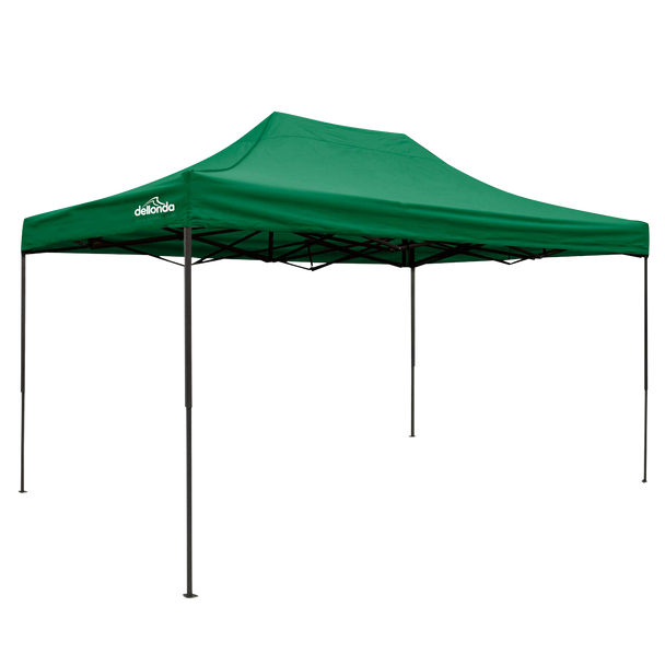 Sealey DG136 │ Dellonda Premium 3 x 4.5m Pop-Up Gazebo, Heavy Duty, PVC Coated, Water-Resistant Fabric, Supplied with Carry Bag, Rope, Stakes & Weight Bags - Dark Green Canopy