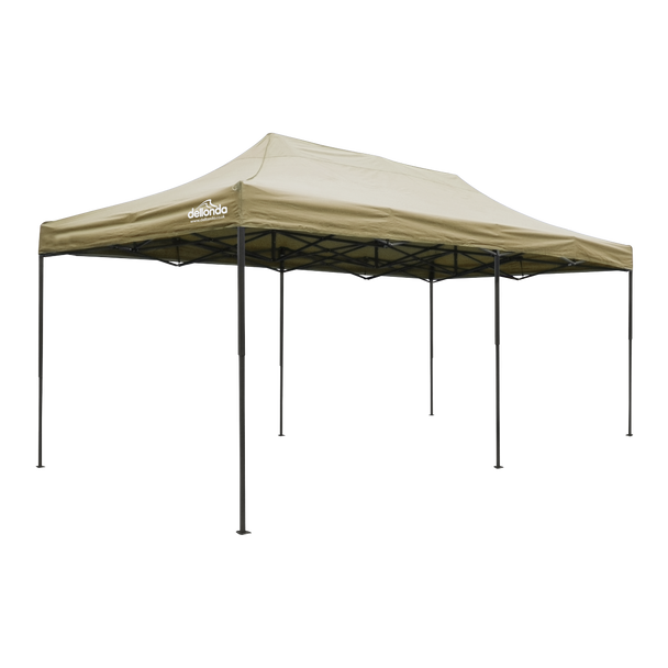 Sealey DG138 │ Dellonda Premium 3x6m Pop-Up Gazebo, Heavy Duty, PVC Coated, Water-Resistant Fabric Supplied with Carry Bag, Rope, Stakes & Weight Bags - Beige Canopy