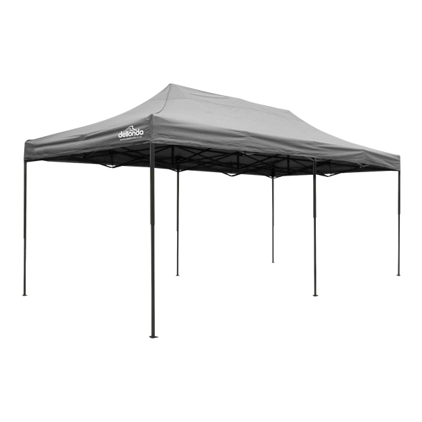 Sealey DG141 │ Dellonda Premium 3x6m Pop-Up Gazebo, Heavy Duty, PVC Coated, Water-Resistant Fabric, Supplied with Carry Bag, Rope, Stakes & Weight Bags - Grey Canopy
