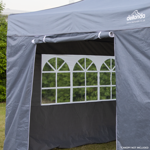 Sealey DG145 │ Dellonda Premium Side Walls/Doors/Windows for Gazebo/Marquee, Fits 2 x 2m Models - Grey