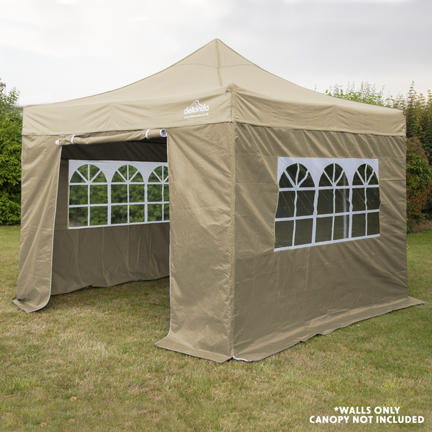 Sealey DG146 │ Dellonda Premium Gazebo/Marquee Side Walls/Doors/Windows, Fits 3 x 3m Models - Beige