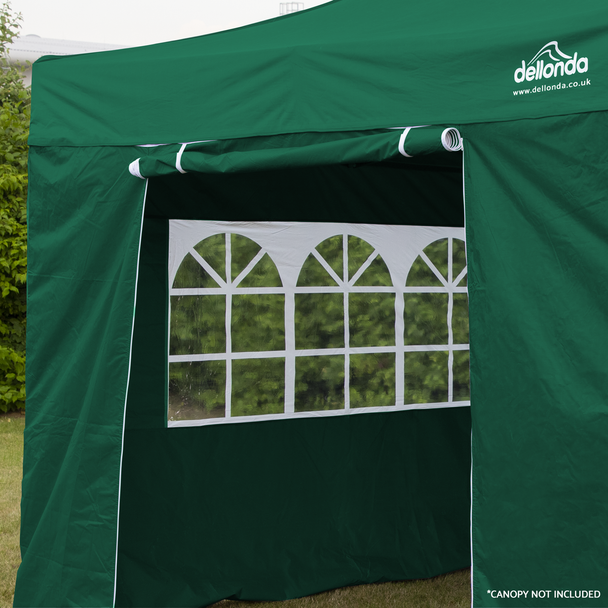 Sealey DG148 │ Dellonda Premium Gazebo/Marquee Side Walls/Doors/Windows, Fits 3 x 3m Models - Dark Green