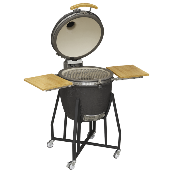 Sealey DG159 │ Dellonda Deluxe 22"(56cm) Ceramic Kamado Style BBQ with Wheeled Stand