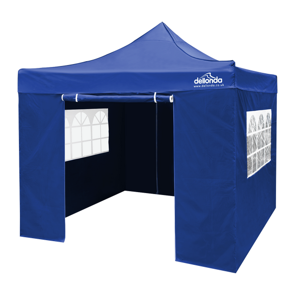 Sealey DG161 │ Dellonda Premium 2x2m Pop-Up Gazebo & Side Walls, PVC Coated, Water-Resistant Fabric, Supplied with Carry Bag, Rope, Stakes & Weight Bags - Blue