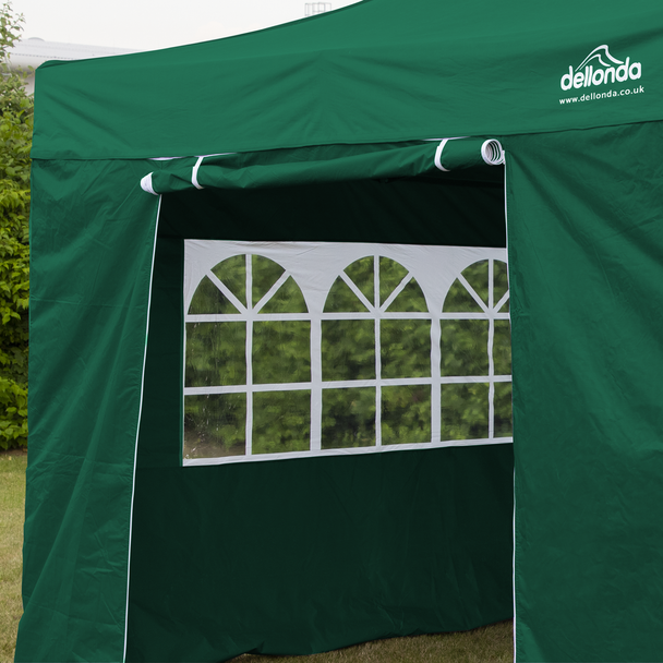 Sealey DG162 │ Dellonda Premium 2x2m Pop-Up Gazebo & Side Walls, PVC Coated, Water-Resistant Fabric with Carry Bag, Rope, Stakes & Weight Bags - Green