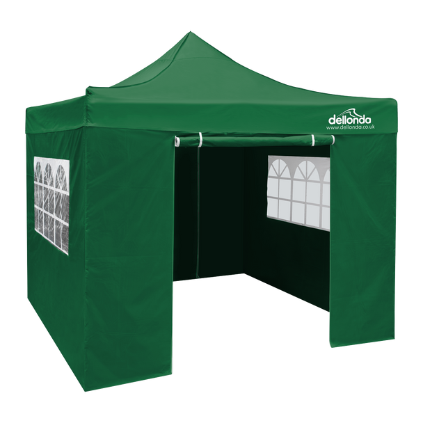 Sealey DG162 │ Dellonda Premium 2x2m Pop-Up Gazebo & Side Walls, PVC Coated, Water-Resistant Fabric with Carry Bag, Rope, Stakes & Weight Bags - Green