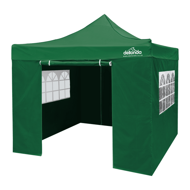 Sealey DG162 │ Dellonda Premium 2x2m Pop-Up Gazebo & Side Walls, PVC Coated, Water-Resistant Fabric with Carry Bag, Rope, Stakes & Weight Bags - Green