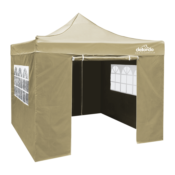 Sealey DG164 │ Dellonda Premium 3x3m Pop-Up Gazebo & Side Walls, PVC Coated, Water-Resistant Fabric with Carry Bag, Rope, Stakes & Weight Bags - Beige