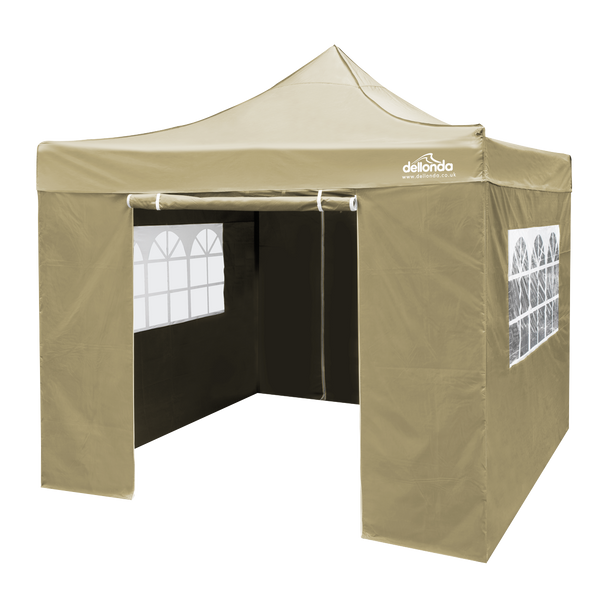 Sealey DG164 │ Dellonda Premium 3x3m Pop-Up Gazebo & Side Walls, PVC Coated, Water-Resistant Fabric with Carry Bag, Rope, Stakes & Weight Bags - Beige