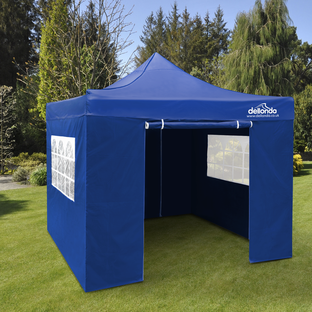Sealey DG165 │ Dellonda Premium 3x3m Pop-Up Gazebo & Side Walls, PVC Coated, Water-Resistant Fabric with Carry Bag, Rope, Stakes & Weight Bags - Blue