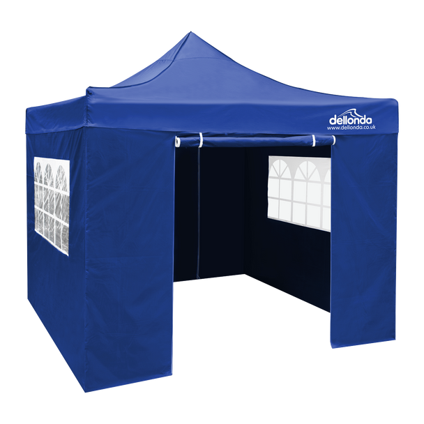 Sealey DG165 │ Dellonda Premium 3x3m Pop-Up Gazebo & Side Walls, PVC Coated, Water-Resistant Fabric with Carry Bag, Rope, Stakes & Weight Bags - Blue