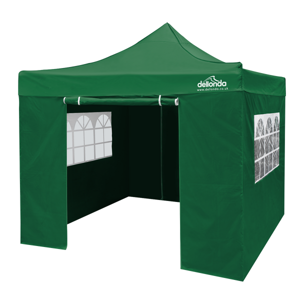 Sealey DG166 │ Dellonda Premium 3x3m Pop-Up Gazebo & Side Walls, PVC Coated, Water-Resistant Fabric with Carry Bag, Rope, Stakes & Weight Bags - Green