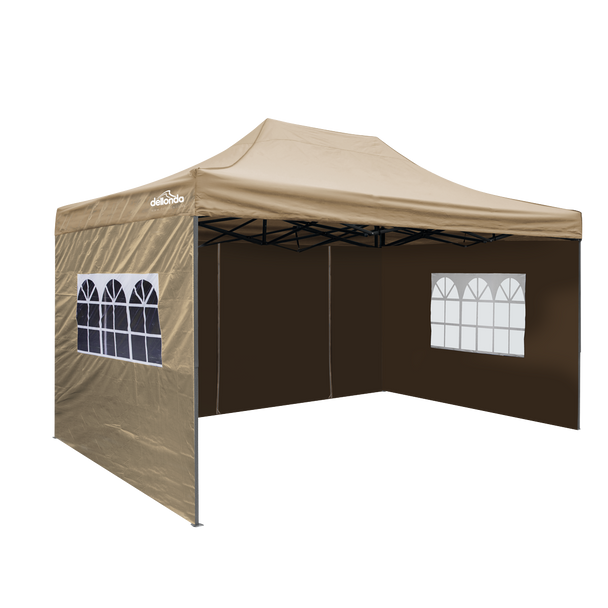 Sealey DG168 │ Dellonda Premium 3x4.5m Pop-Up Gazebo & Side Walls, PVC Coated, Water-Resistant Fabric with Carry Bag, Rope, Stakes & Weight Bags - Beige