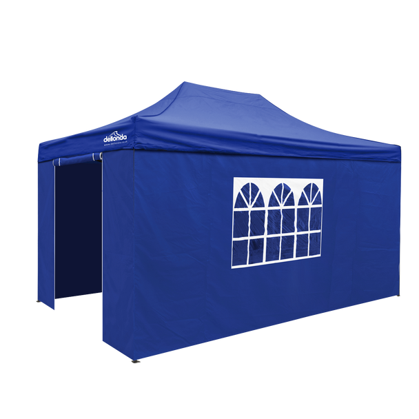 Sealey DG169 │ Dellonda Premium 3x4.5m Pop-Up Gazebo & Side Walls, PVC Coated, Water-Resistant Fabric with Carry Bag, Rope, Stakes & Weight Bags - Blue